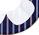 Roaze Fabric Baby Bibs (Classic Collection) - Red Stripped Navy Blue with Floral Collar