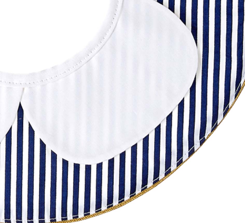 Roaze Fabric Baby Bibs (Classic Collection) - Striped Floral Collar