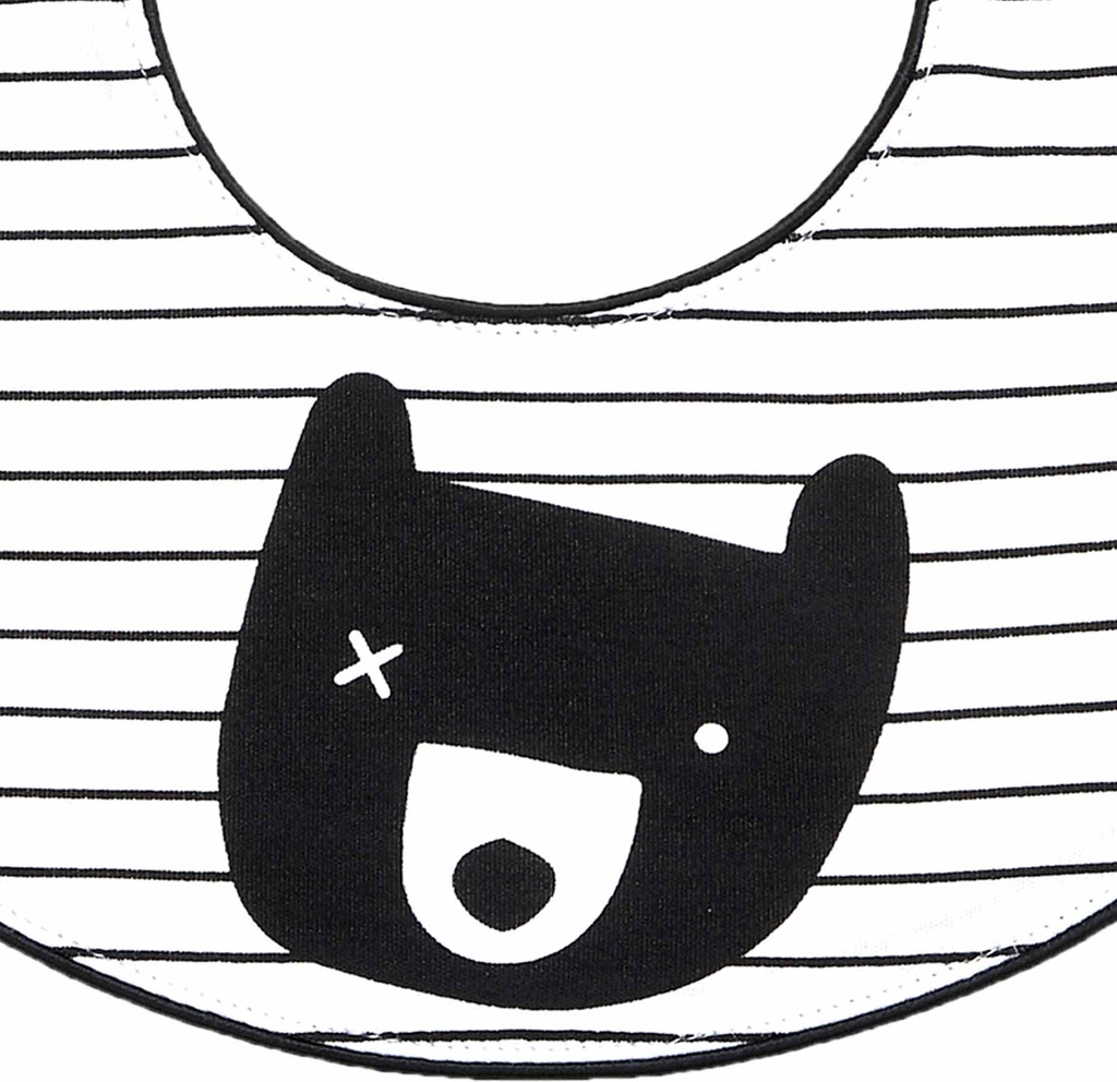 Roaze Fabric Baby Bibs (Pure Collection) - Delightful Black Bear