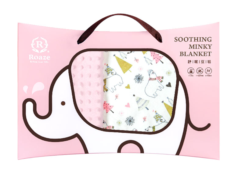 Roaze Soothing Minky Blanket - Christmas white bear