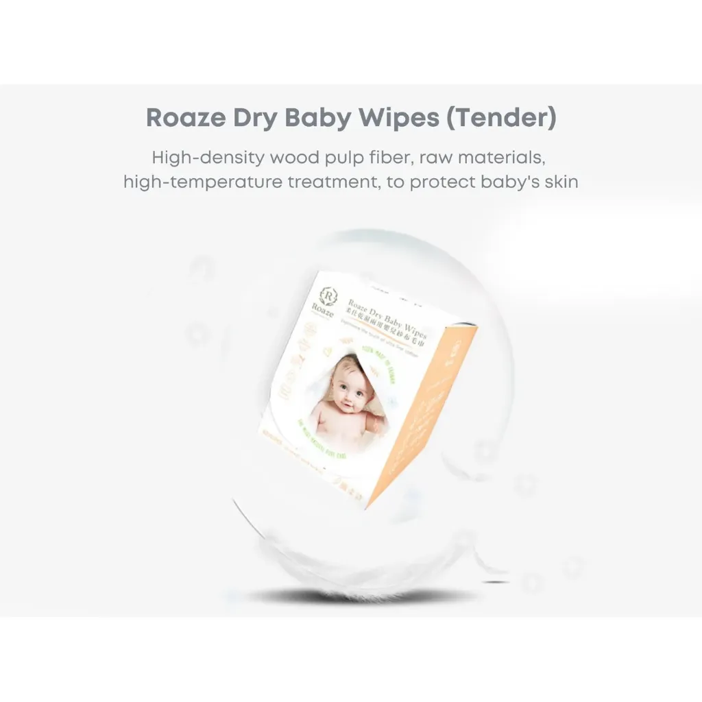 Roaze Dry/Wet Dual-Use Baby Wipes 80 pcs (Tender-plain)