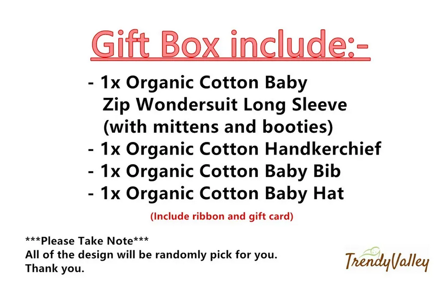 Trendy Valley Organic Cotton Gift Box Newborn Starter Set 4