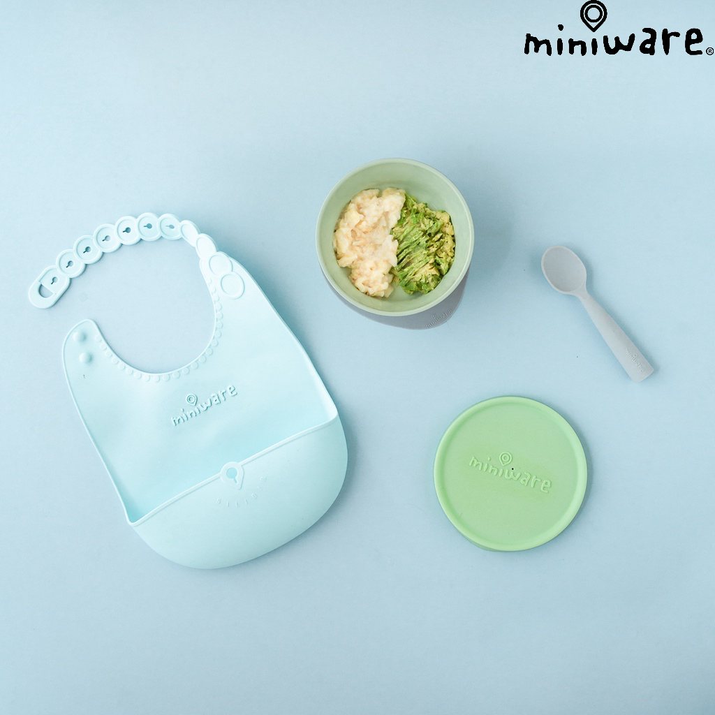 Miniware Roll & Lock Silicone Bib for Baby & Toddler