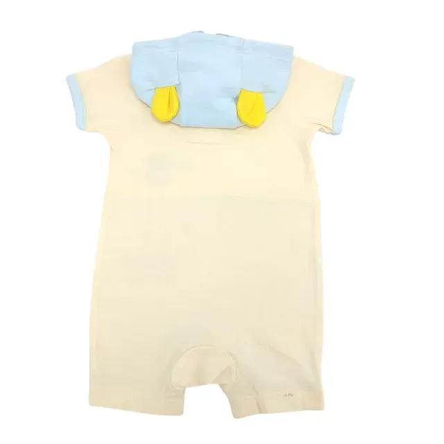 Trendy Valley Organic Cotton Baby Short Sleeve Romper With Hoodie Hat - Giraffe