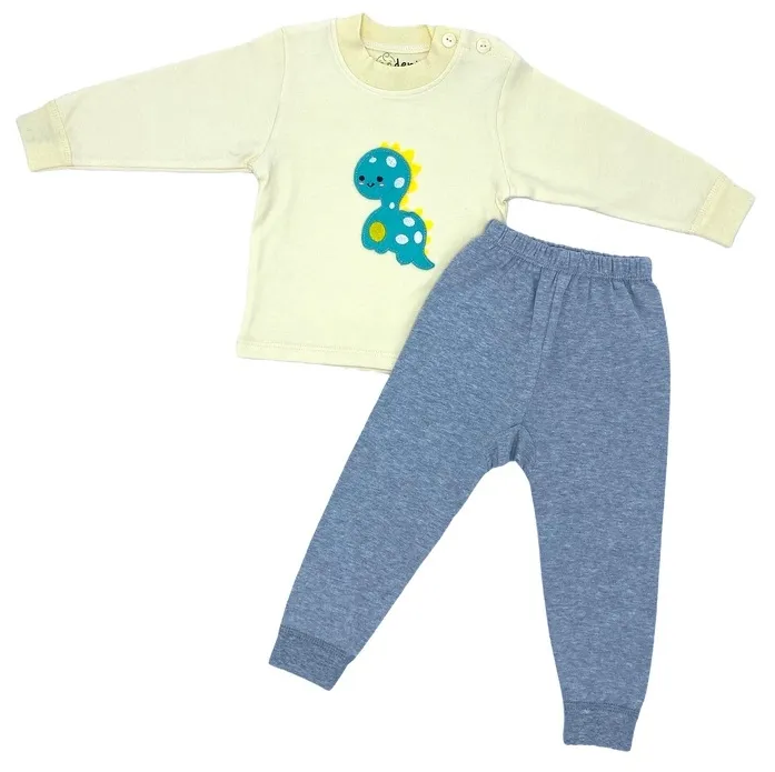 Trendy Valley Organic Cotton Baby & Kids Pyjamas SleepWear Pajamas Long Sleeve & Long Pants - Dino Ziion