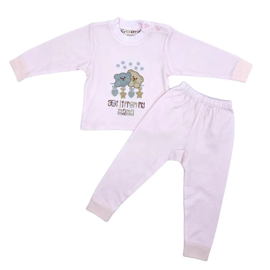 Trendy Valley Organic Cotton Baby & Kids Pyjamas SleepWear Pajamas Long Sleeve & Long Pants - Let it Snow Bear