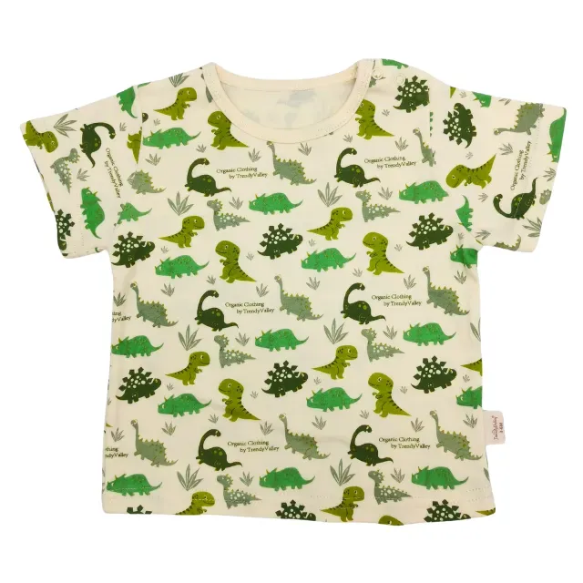 Trendy Valley Organic Cotton Baby & Kids Outing Wear - Green Dino