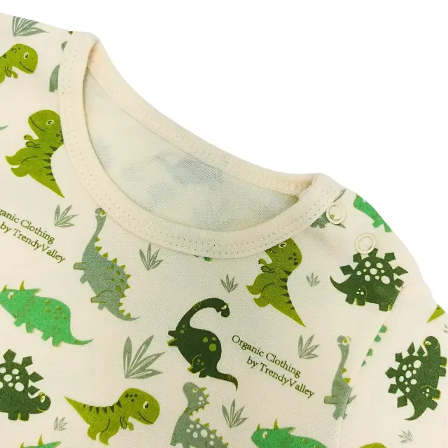 Trendy Valley Organic Cotton Baby & Kids Outing Wear - Green Dino