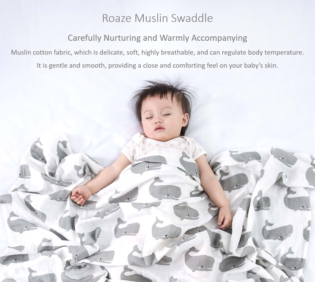 Roaze Muslin Swaddle - Grey Whale