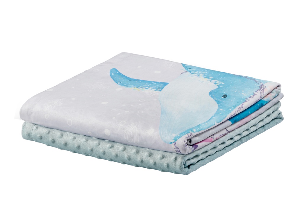 Roaze Soothing Minky Blanket - Soaring Blue Whale