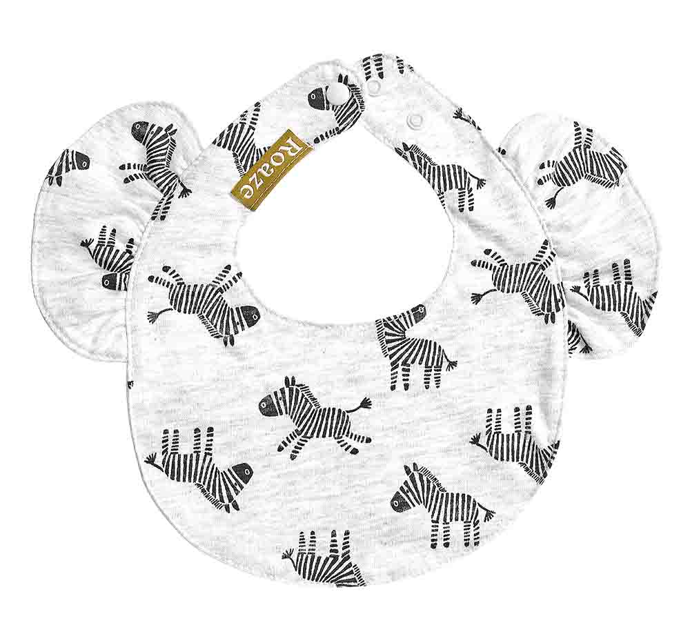 Roaze Fabric Baby Bibs - Roaming Zebras