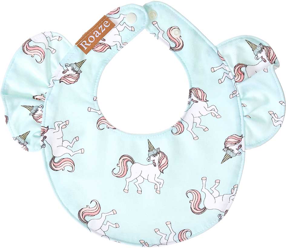 Roaze Fabric Baby Bibs - Unicorns in Fantasy