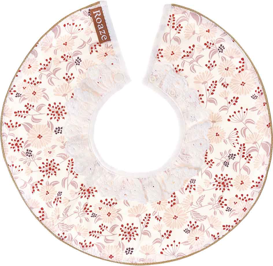 Roaze Fabric Baby Bibs - Blooming Red Flowers