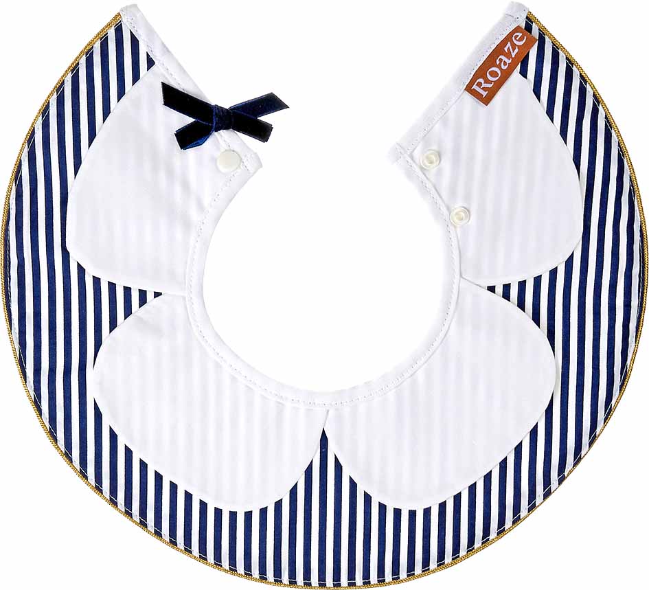 Roaze Fabric Baby Bibs - Striped Floral Collar