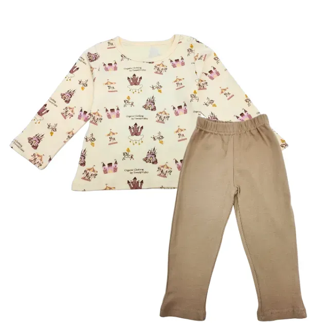 Trendy Valley Organic Cotton Baby & Kids Pyjamas SleepWear Pajamas Long Sleeve & Long Pants - Castle