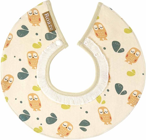 [4718000449212] Roaze Fabric Baby Bibs - Afternoon Owls