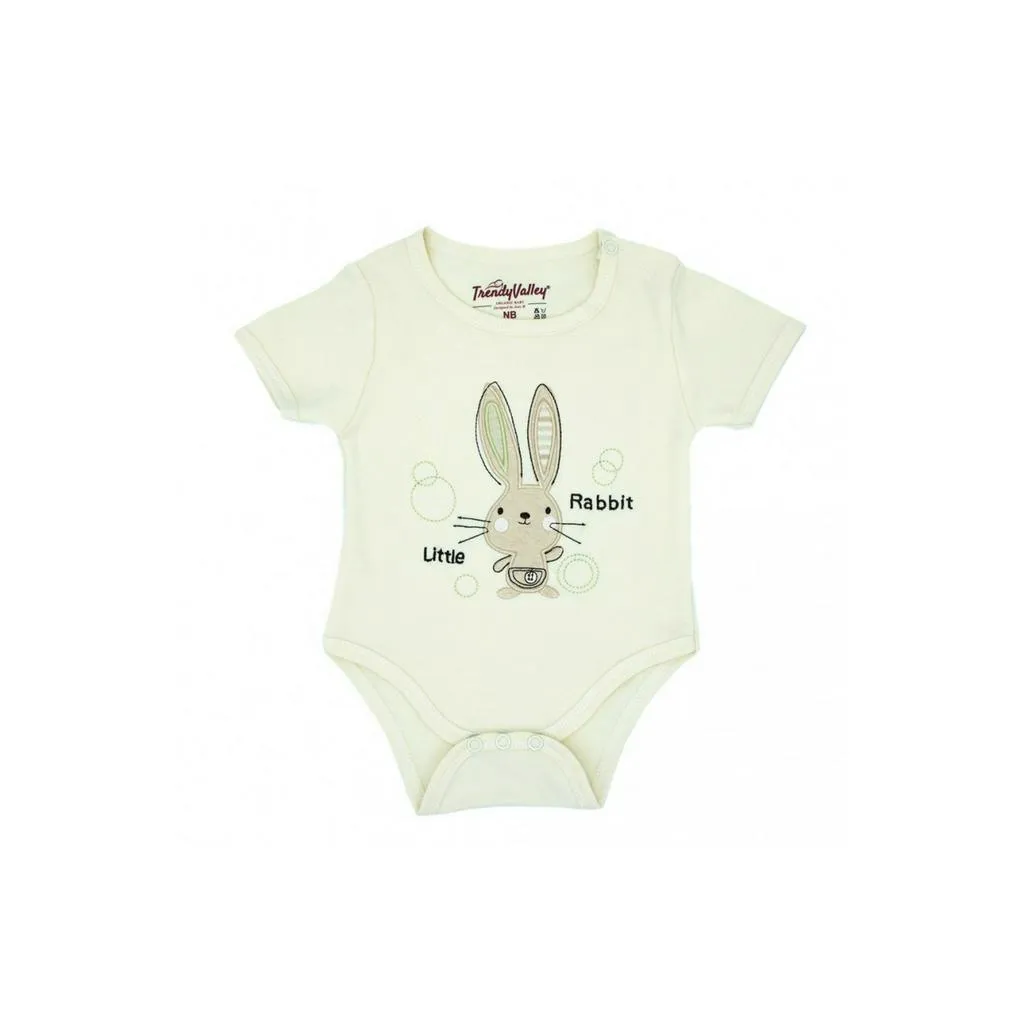 Trendy Valley Organic Cotton Short Sleeve Romper - Rabbit