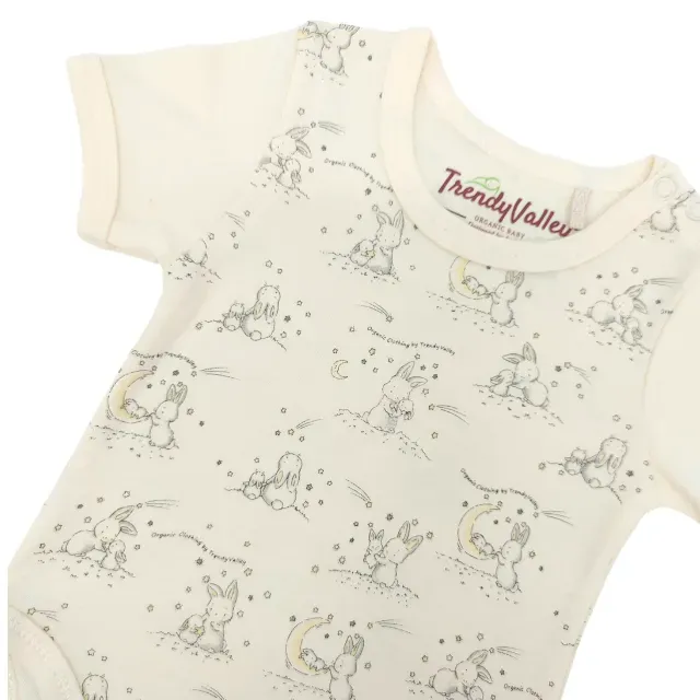 Trendy Valley Organic Cotton Short Sleeve Romper - Bunny&Moon