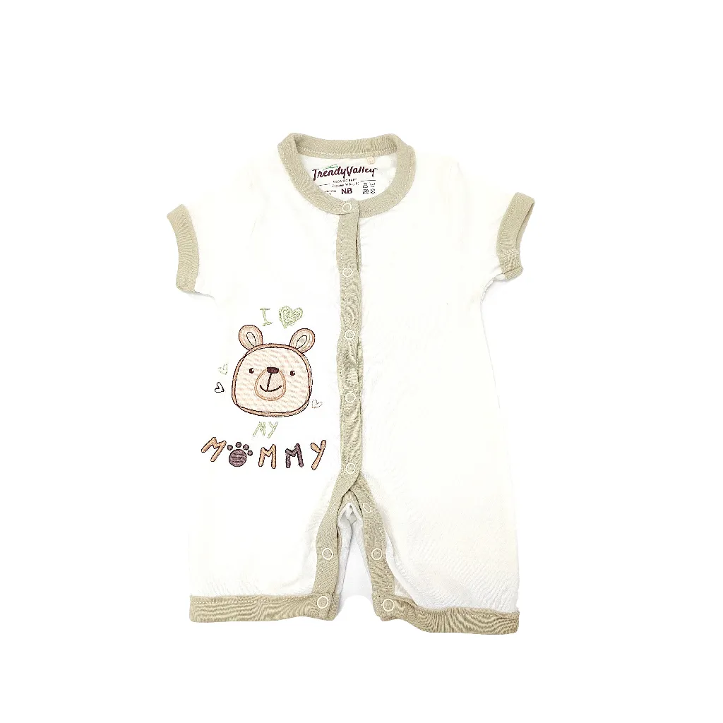 Trendy Valley Organic Cotton Short Sleeve Pants Romper - I Love My Mommy