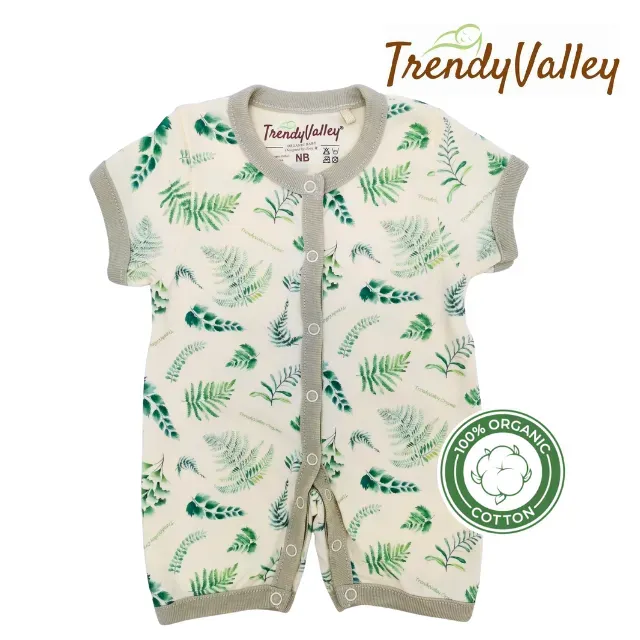 Trendy Valley Organic Cotton Short Sleeve Pants Romper - Spring Bloosom