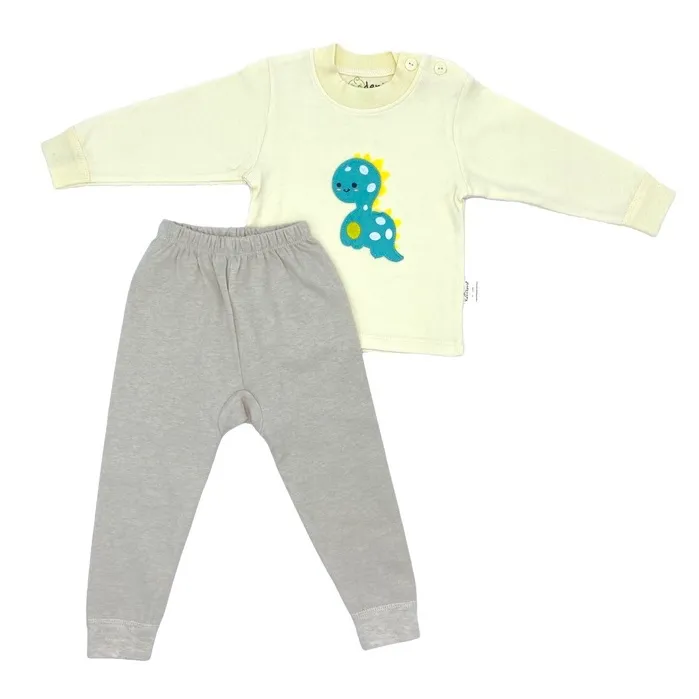 Trendy Valley Organic Cotton Baby & Kids Pyjamas SleepWear Pajamas Long Sleeve & Long Pants - Dino Ziion